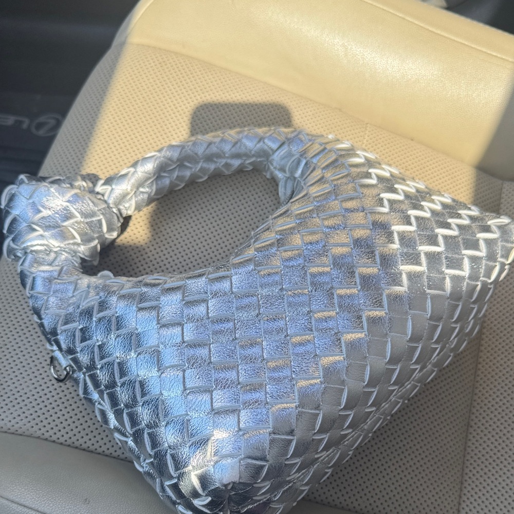 Silver Woven Handbag